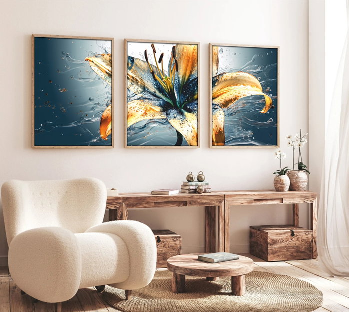 Wallity Cuadro Decorativo Enmarcado de 3 Piezas 35 x 50 cm Wallity Cuadro Decorativo Enmarcado de 3 Piezas 35 x 50 cm